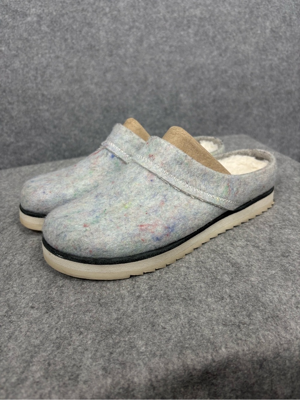 Merrell Hut Moc Wool Slip On Clogs Women’s Size 7 Gray Cozy Shoes